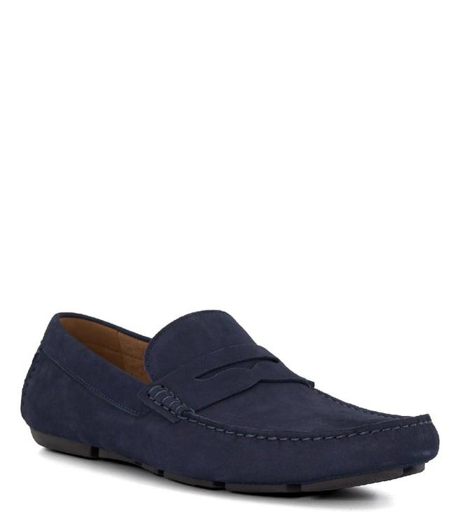 dune london men's bradlay blue loafers