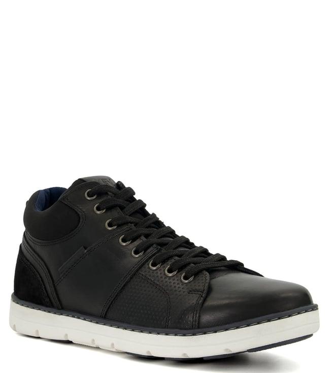 dune london men's statter black sneakers