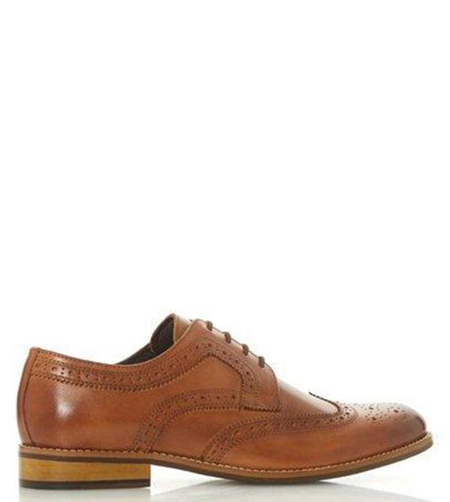 dune london men's steve tan brogue shoes