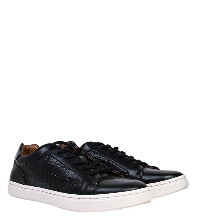 dune london men's troc black sneakers (animal attack)