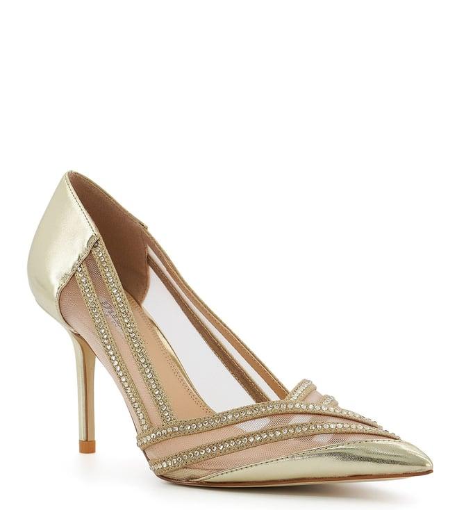 dune london women's access gold stiletto pumps