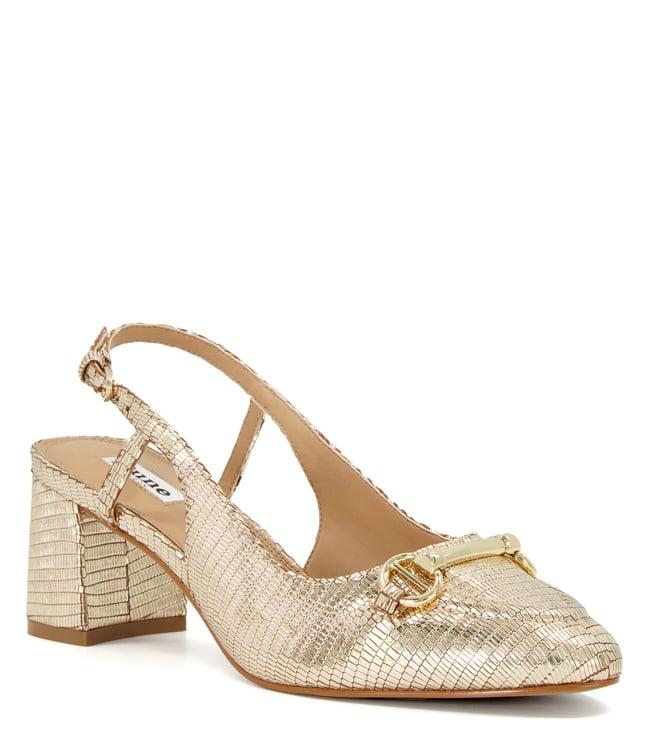 dune london women's cassie gold back strap sandals