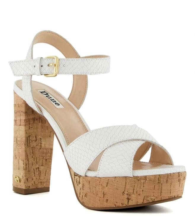 dune london women's jealous white ankle strap sandals