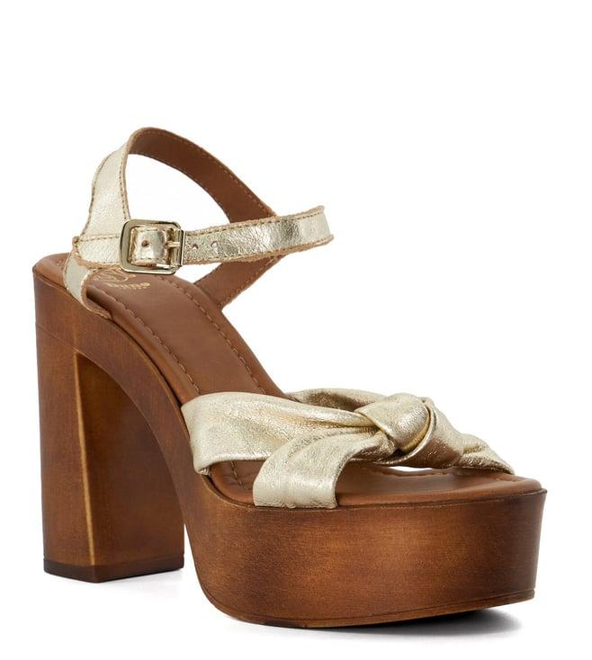 dune london women's jordyn gold ankle strap sandals