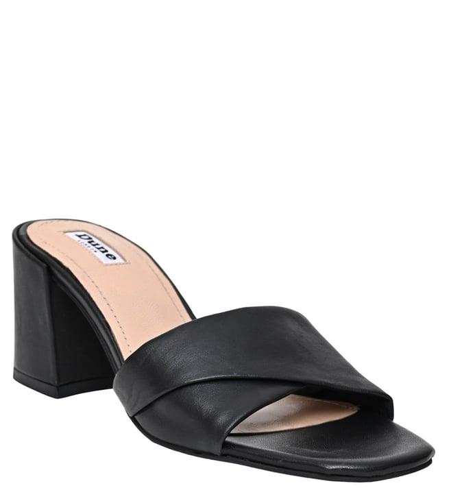 dune london women's joslynnie black slide sandals