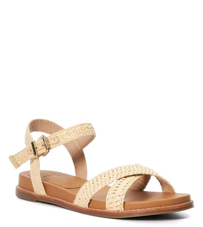 dune london women's lassey natural ankle strap sandals