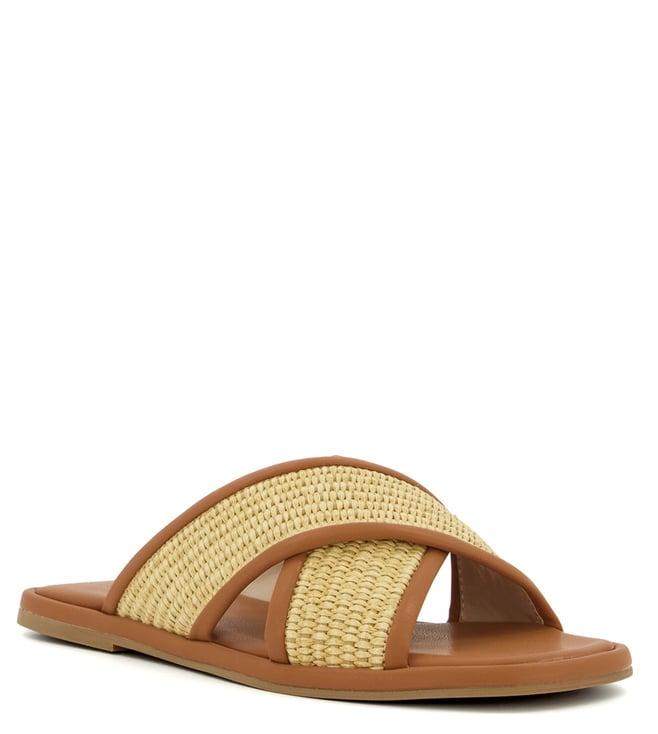 dune london women's linna natural cross strap sandals