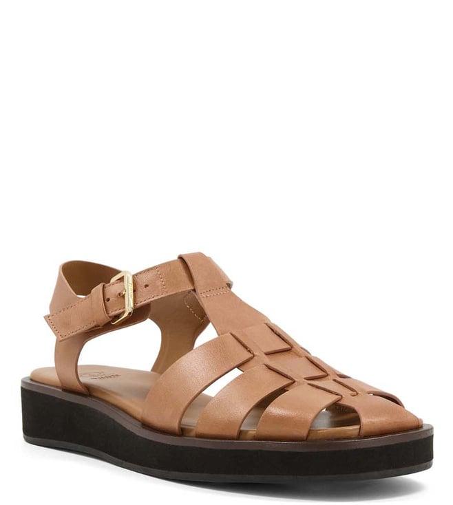 dune london women's loch tan ankle strap sandals