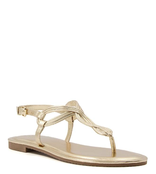 dune london women's logic gold t-strap sandals