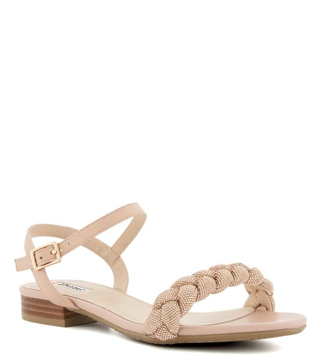 dune london women's loved embellished pink ankle strap sandals