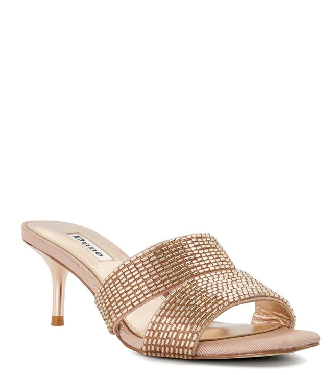 dune london women's madelin rose gold slide stilettos