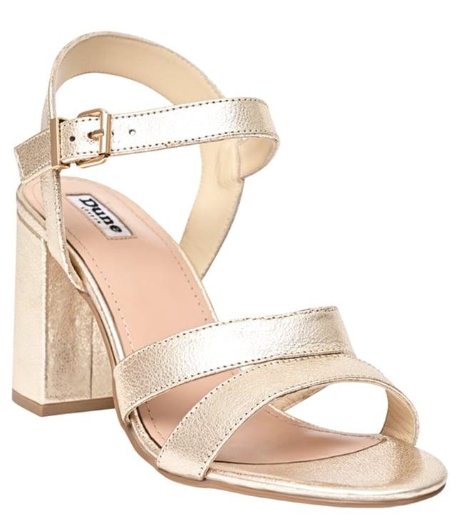 dune london women's malta gold ankle strap sandals