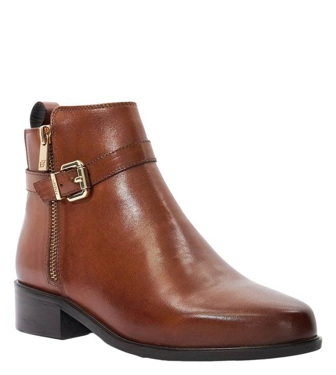 dune london women's pepi dark tan boots