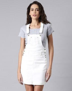 dungaree with button accent