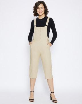 dungaree playsuit with side pockets