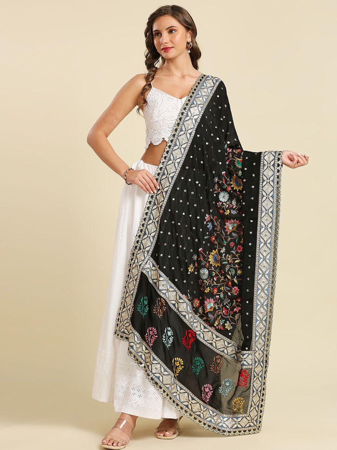 dupatta bazaar ethnic motifs embroidered silk dupatta with zardozi