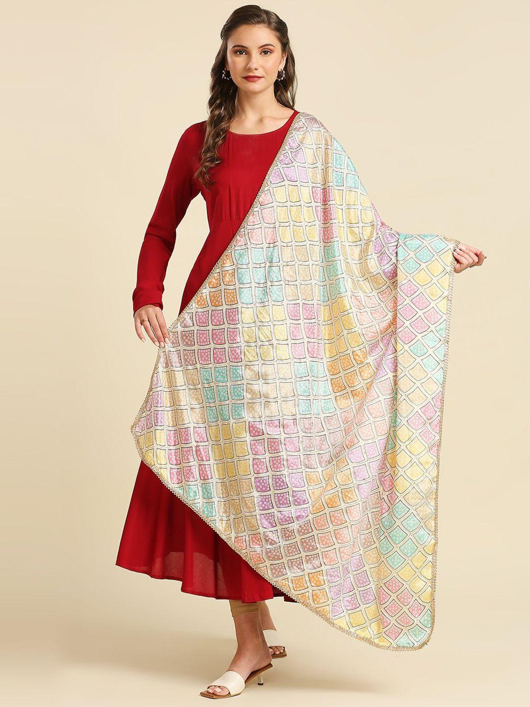 dupatta bazaar bandhani printed dupatta with gotta patti