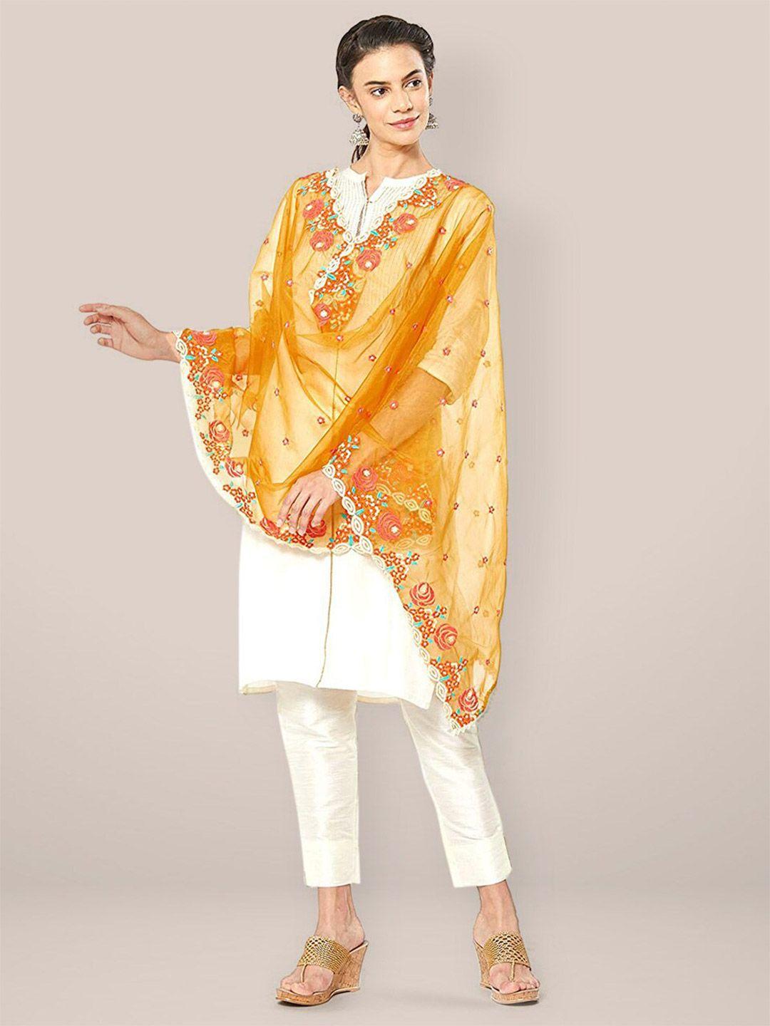 dupatta bazaar embroidered organza dupatta with thread work