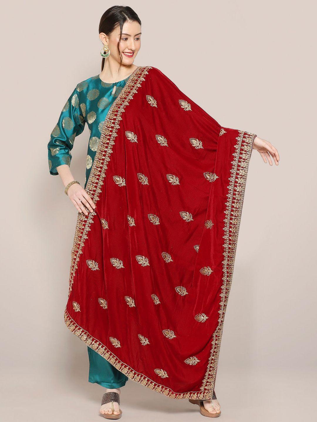 dupatta bazaar ethnic motifs embroidered velvet dupatta with zari