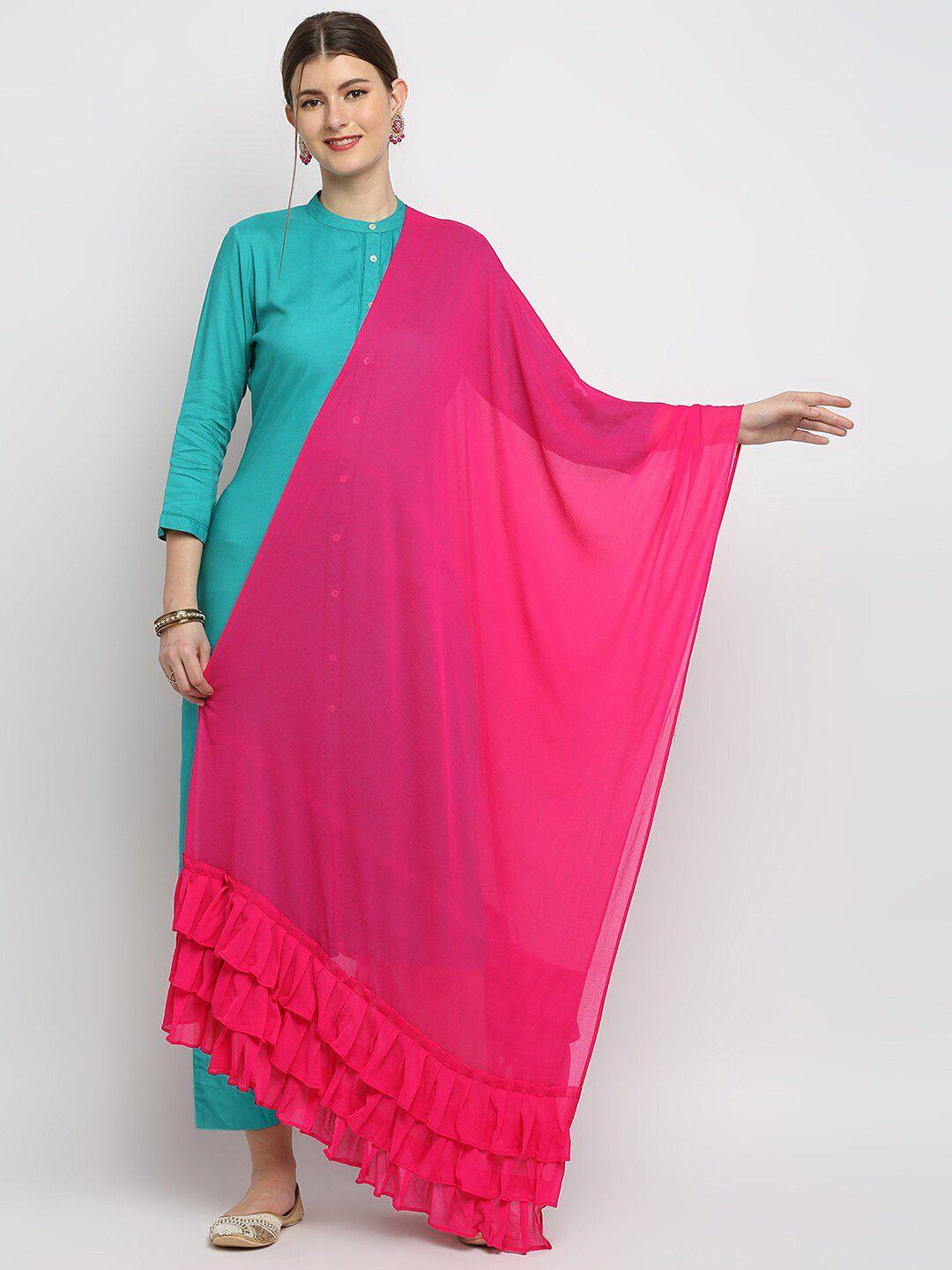 dupatta bazaar fuchsia ruffled dupatta