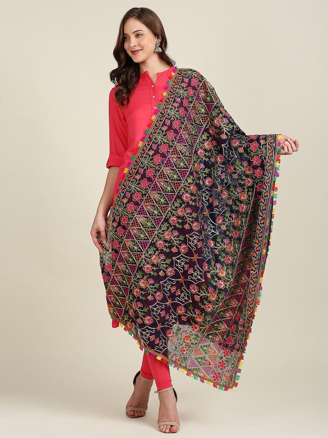 dupatta bazaar multicoloured embroidered dupatta with thread work