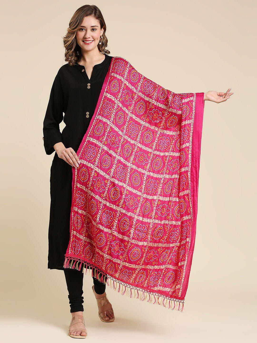 dupatta bazaar printed art silk bandhini dupatta