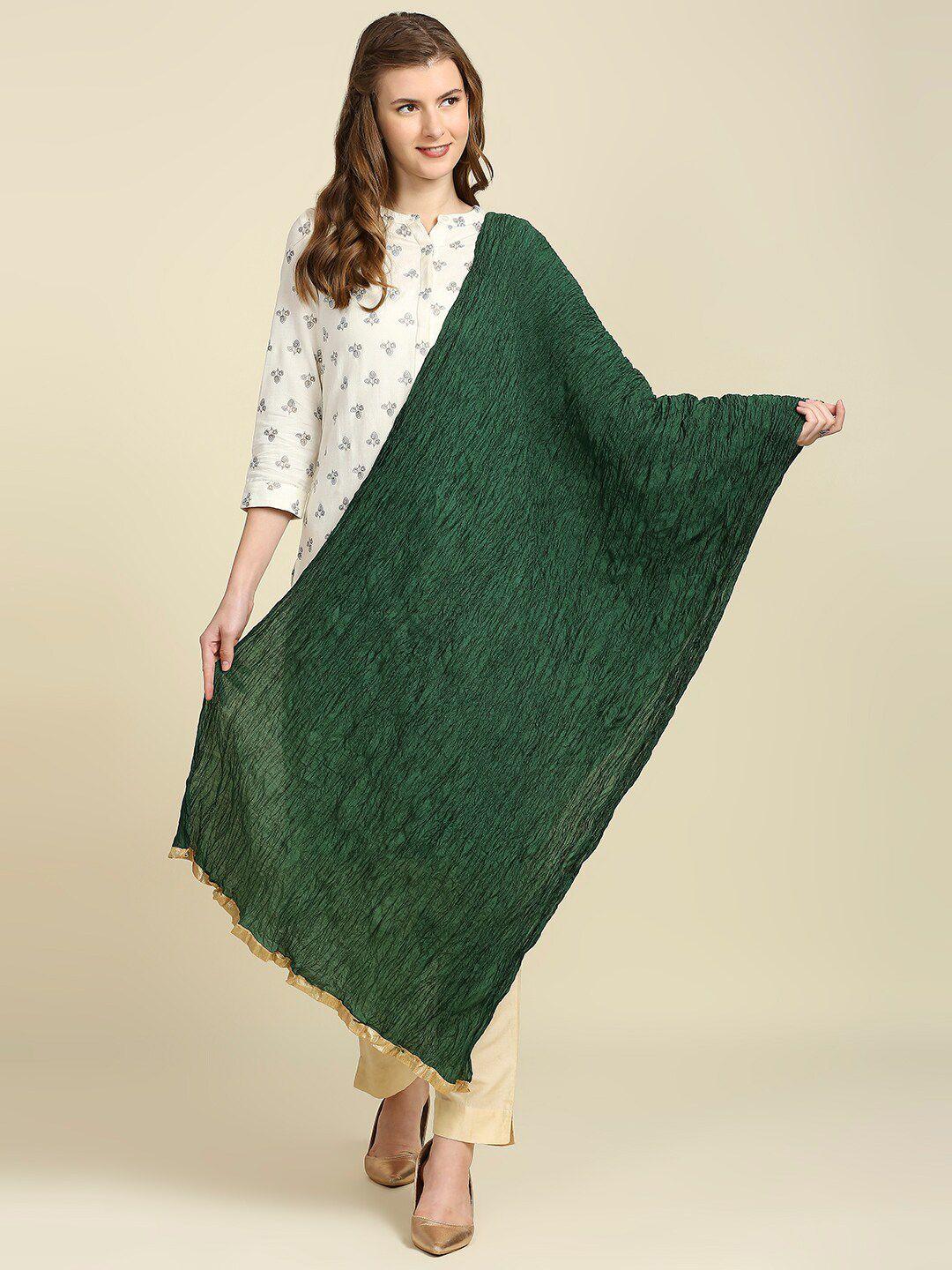 dupatta bazaar women green & gold-toned dupatta