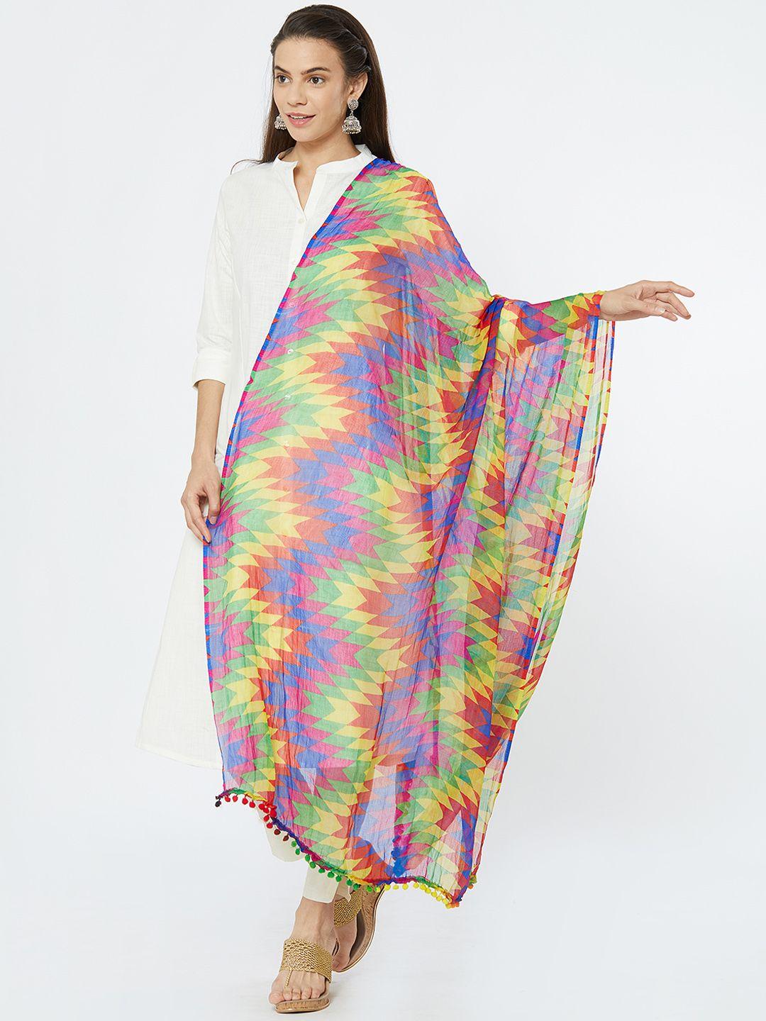 dupatta bazaar women multicoloured printed dupatta