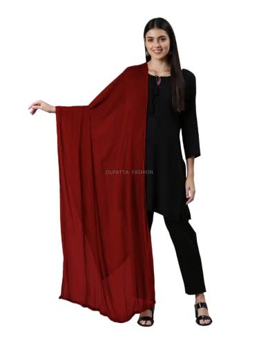 dupatta fashion chiffon solid casual daily use dupatta for women's & girls length - 2.50 meter (color- maroon)