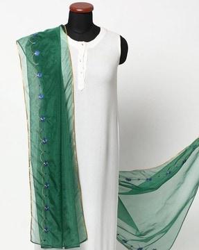 dupatta with floral embroidery