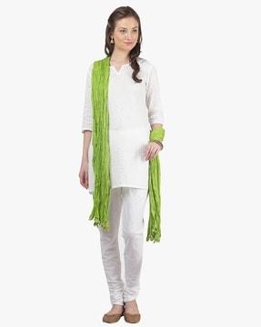 dupatta with tasseled hemline