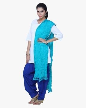 dupatta with tasseled hemline