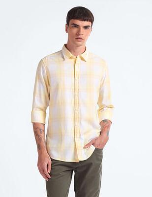 dupplin check slim shirt