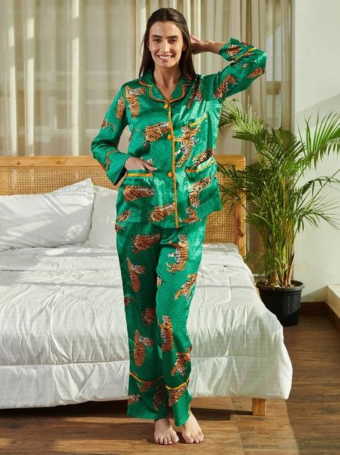 dusk attire green inara pyjama set