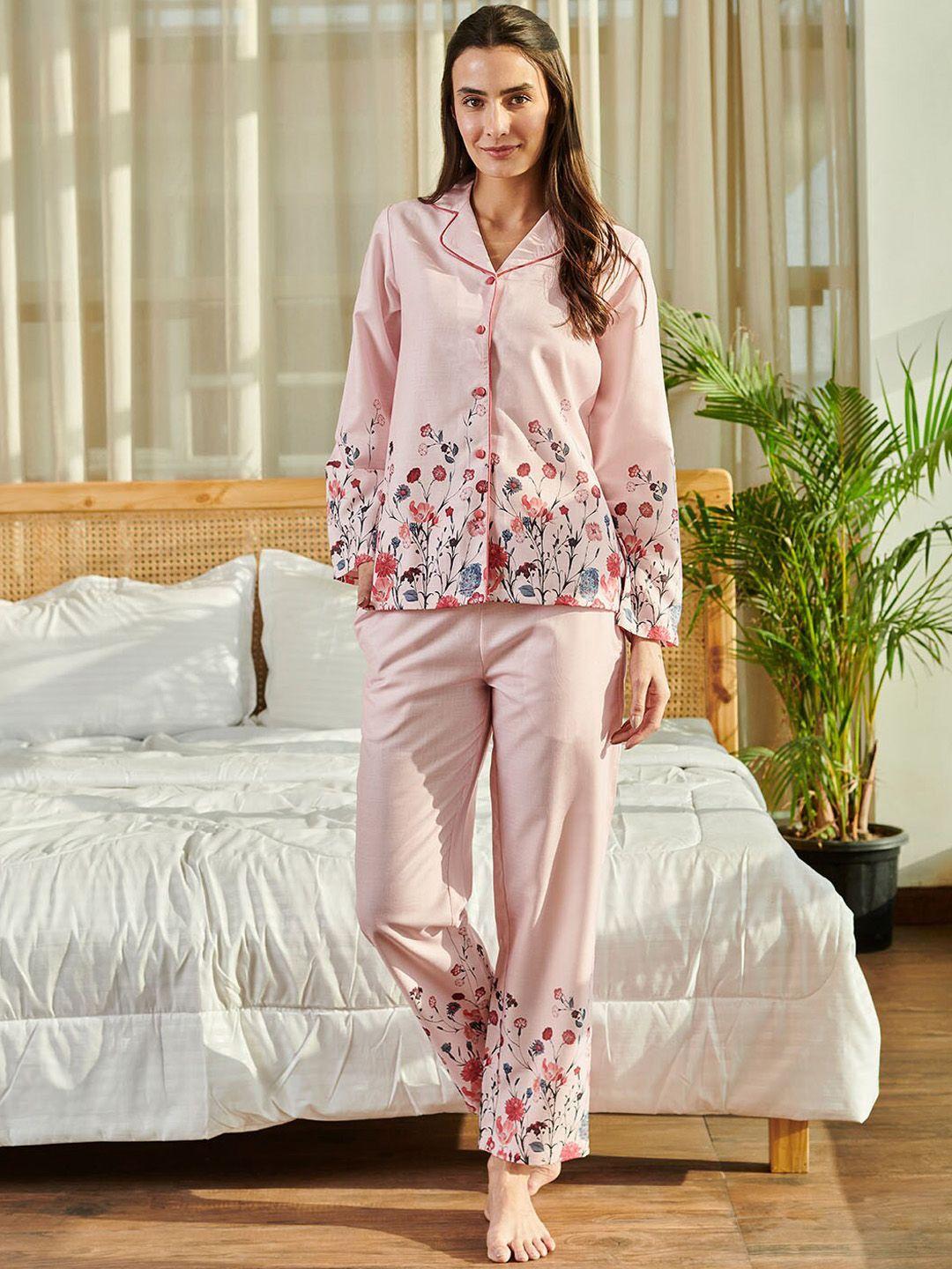 dusk attire printed shirt with pyjamas night suit