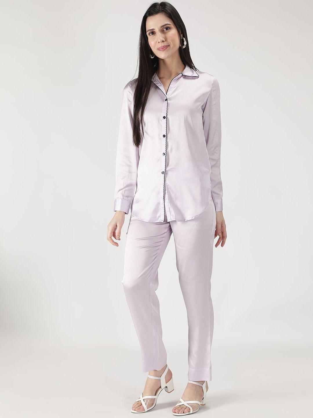 dusk attire women purple night suit