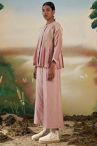 dusk pink box pleated top