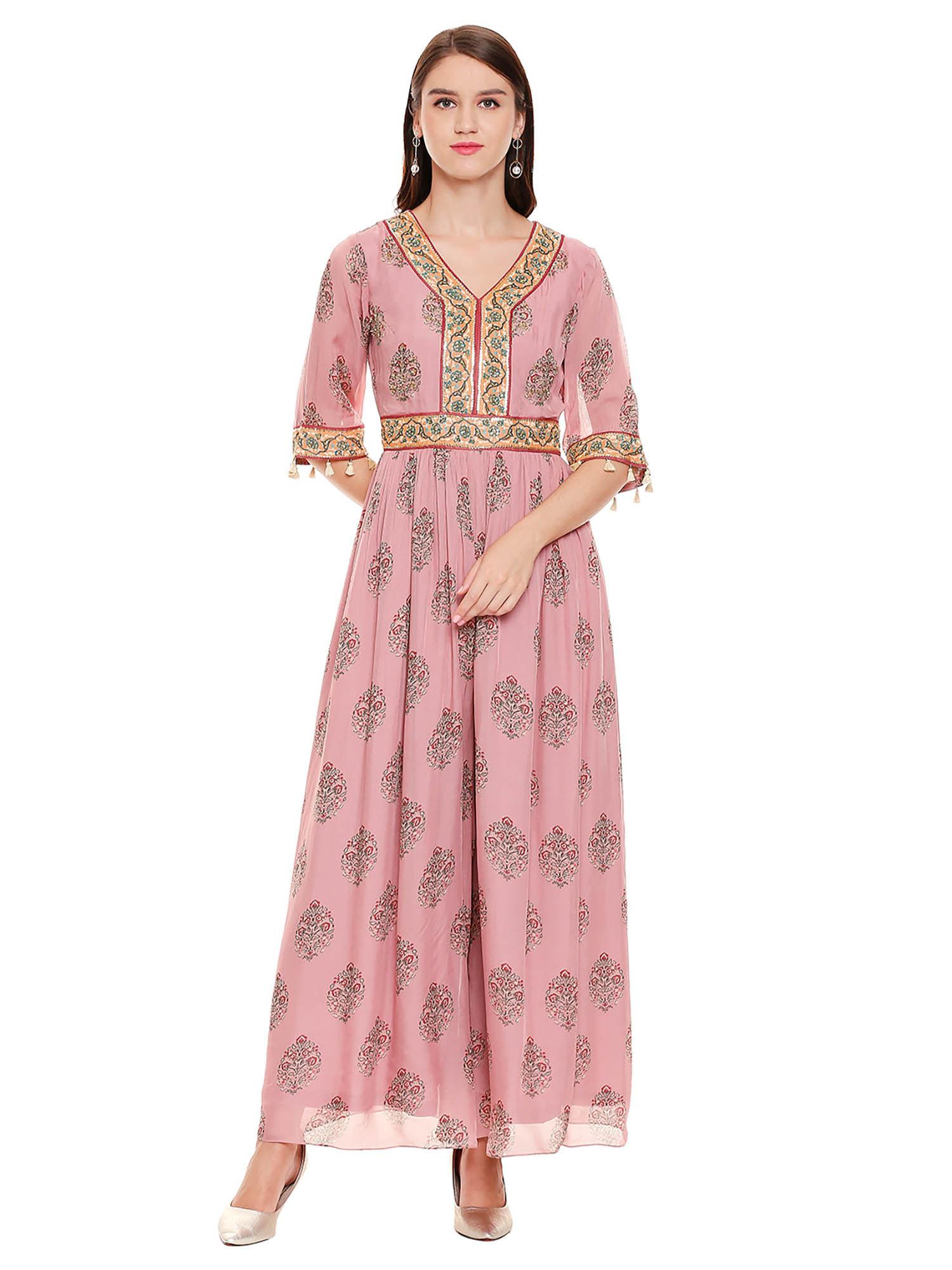 dusk pink embroidered jumpsuit