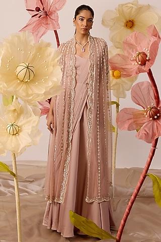 dusty-pink-modal-satin-gown-with-cape