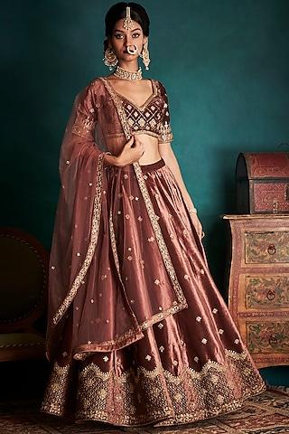 dusty mauve embroidered lehenga set