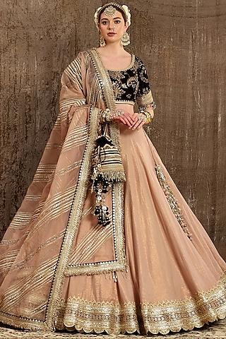 dusty peach embroidered lehenga set