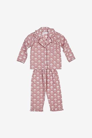 dusty pink cotton night suit