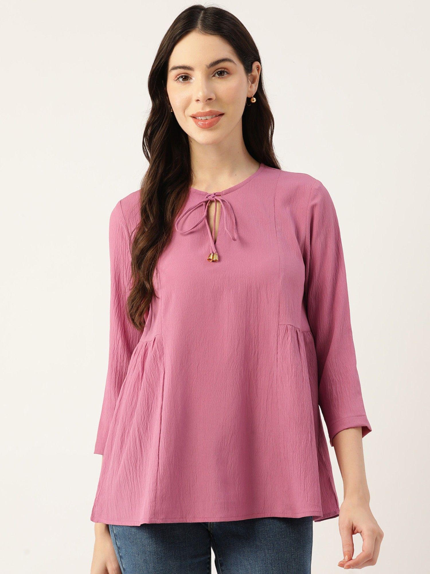 dusty pink front dori top