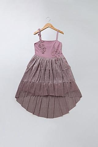 dusty rose embellished dress for girls