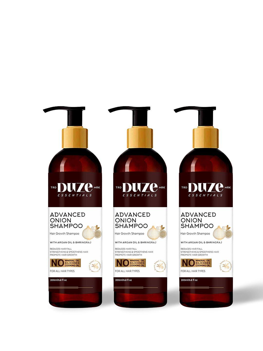 duze pack of 3 unisex onion shampoo for hair growth & hair fall control anti dandruff