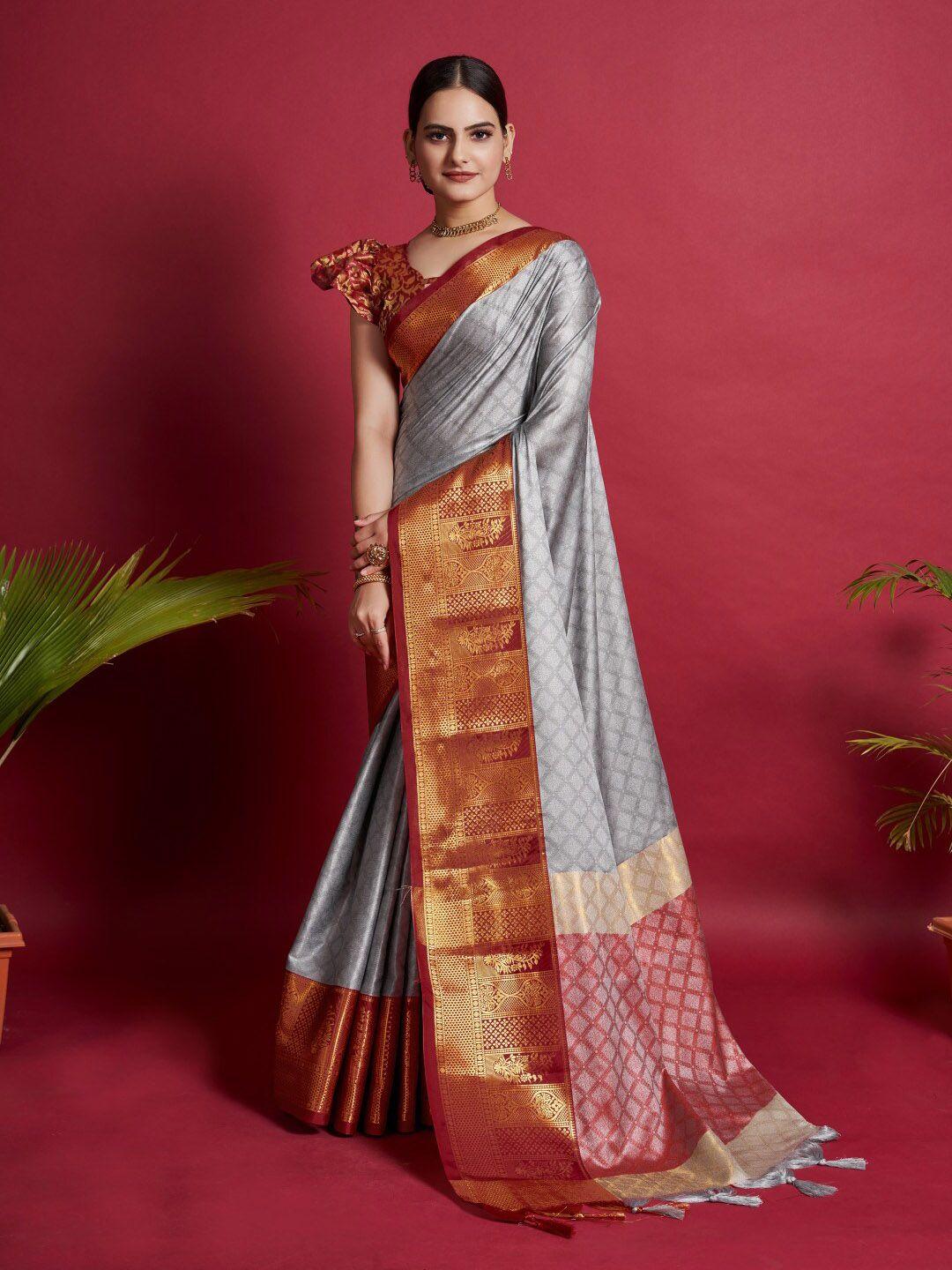 dwini ethnic motifs woven design zari dharmavaram saree