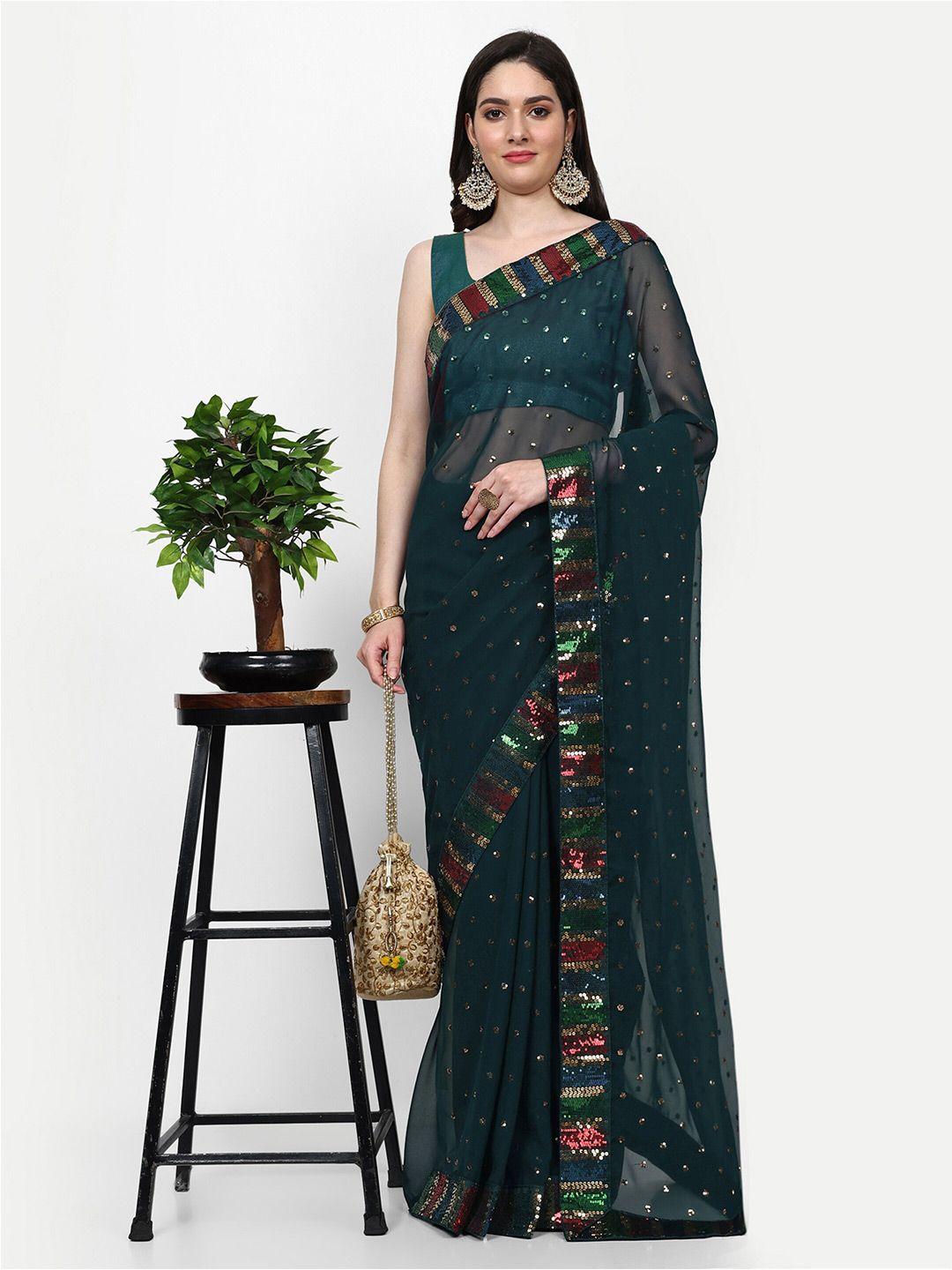 dwiza enterprise embellished embroidered sequined pure georgette saree