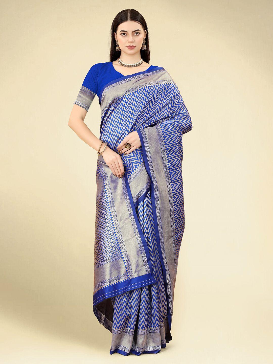 dwiza enterprise geometric woven design zari detailed banarasi saree