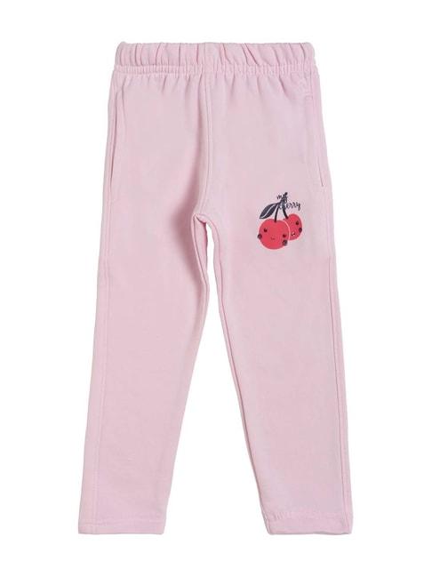 dyca kids pink baby cotton printed trackpant