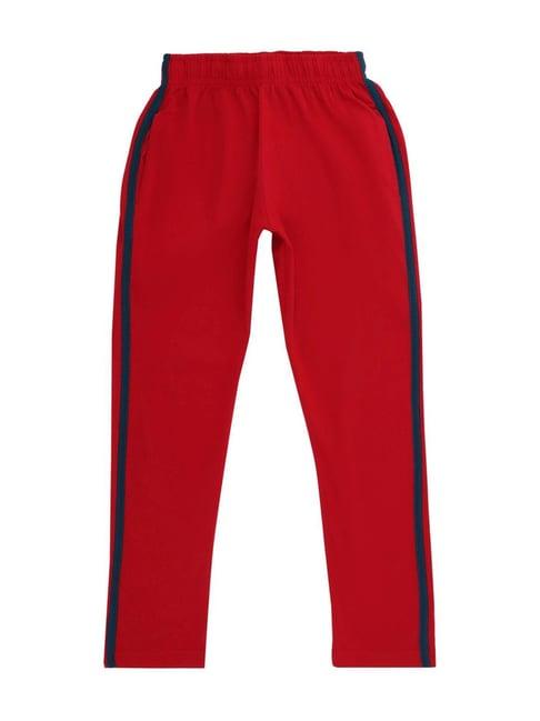 dyca kids red cotton regular fit trackpants